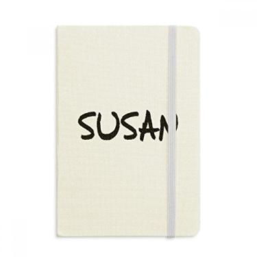 Imagem de Caderno de anotações especiais com nome inglês SUSAN capa dura em tecido oficial diário clássico