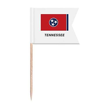 Imagem de Sinalizadores de palitos de dente com contorno da bandeira do estado para placa de queijo de bolo de festa