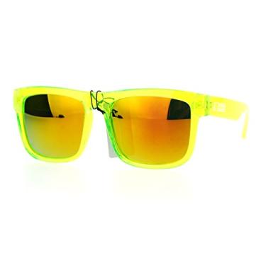 Imagem de Óculos de sol masculinos esportivos com chifre neon pop da Kush, Neon Green, One Size