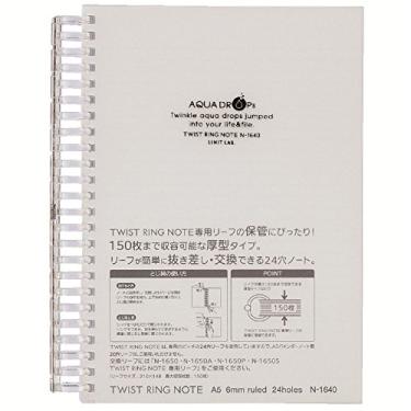 Imagem de Lihit Lab N1640-1 Caderno de anel aberto, caderno torcido, A5, 24 furos, 100 folhas, branco leitoso