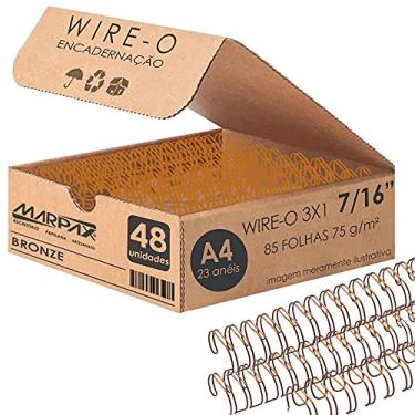 Imagem de Wire-o para Encadernação 3x1 A4 Bronze 7/16 para 85fls 48un