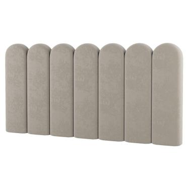 Imagem de Painel Cabeceira Cama Box Casal Lana 140cm Linho Bege - Desk Design