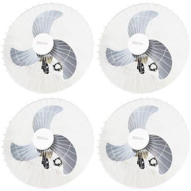 Imagem de Kit 4 Ventiladores Parede 60cm 200W Industrial Turbo Turbão 3 Pás Bivolt 110V 220V Branco Vitalex