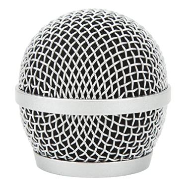 Imagem de Substituição da Cabeça do Microfone Adequado para Microphone SM58, SM7b, PG48, PG58, PGX2, BLX288, PG24 - Silver, Microphone Grille Ball Com Espuma Interna