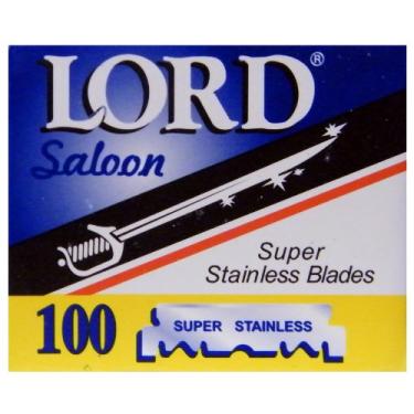 Imagem de 100 Lâminas de barbear Lord, super inoxidáveis, borda única para barbeiros