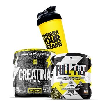 Imagem de Kit Creatina Fuel 150g + Pre treino Full Tilt + Coqueteleira - Iridium Labs sabor:Manga