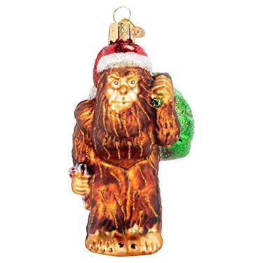 Imagem de Old World Christmas Ornamentos de Papai Noel Sasquatch de vidro soprado para árvore de Natal