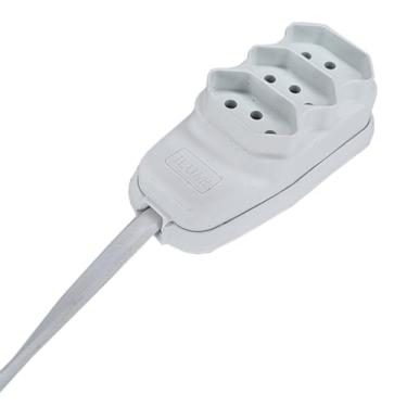 Imagem de Extensão eletrica 10A 4,5 metros com 3 Tomada de 2 P+T Ilumi Cor:Branco