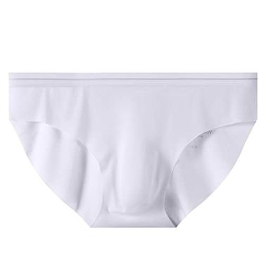 Imagem de Roupa interior de praia masculina legal cueca boxer solta cueca grande cueca masculina boxers para homens conforto macio, Branco, XG