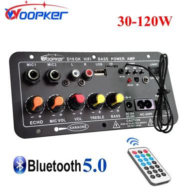 Imagem de Woopker-Placa Amplificadora de Áudio  Suporte Microfone Duplo  Subwoofer Amplificador Bluetooth