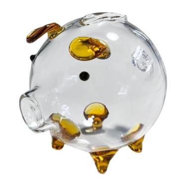 Imagem de Ｂｅｓｇａ Cofrinho de Vidro Transparente, Garrafa de Armazenamento, Cofrinho Fofo, Decoração de Mesa