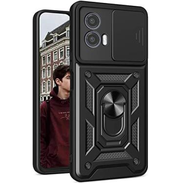 Imagem de Ephoou Capa de telefone para Motorola Moto G53 5G, capa protetora resistente à prova de choque de grau militar para lente de câmera deslizante anel de dedo capa com suporte para Motorola Moto G53