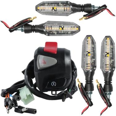 Imagem de Interruptor de partida botão com pisca alerta XRE190 2016 a 2022 modelo CB500 com piscas led sequencial