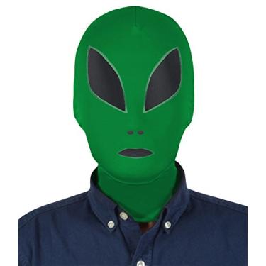 Imagem de Aniler Unisex Alien Halloween Costume Hooded Mask - Cosplay Hood (One Size, Green Face)