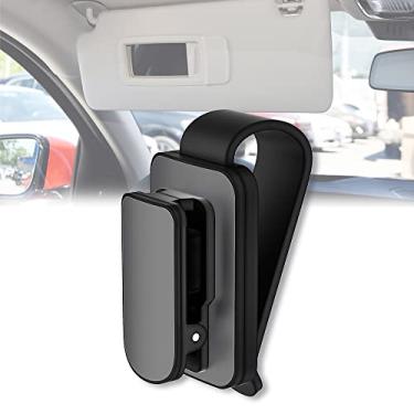 Imagem de HIBEYO Suportes de óculos para viseira de sol de carro, óculos de sol de loja fáceis de encontrar, mantenha o interior do carro arrumado, suporte universal para óculos de sol de carro com clipe de