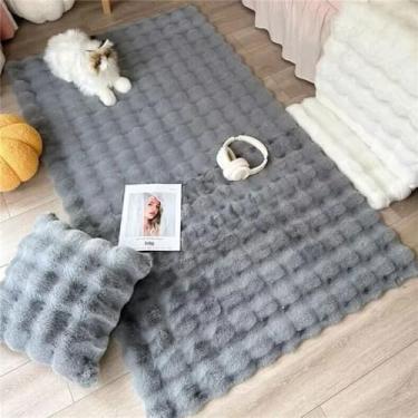 Imagem de Tapete de pelúcia para decoração de casa, varanda, almofada para sala de estar, quarto de menina, 05,50x50cm, 19,6x19,6 pol.