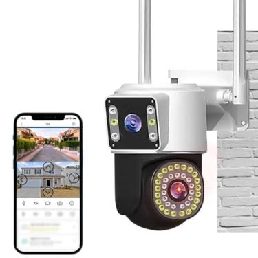 Imagem de Wifi Smart Camera, Câmera IP Wifi de Segurança Externa, Lente Dupla, Tela Dupla, 3mp+3mp, Detecção de Movimento, Vigilância Colorida