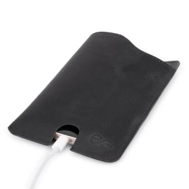 Imagem de Bainha Porta Celular Rústica 100% Couro Legítimo Saca Rápido (Preto)