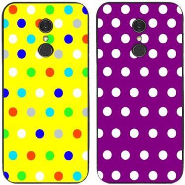 Imagem de 2 peças amarelo roxo colorido bolinhas impressas TPU gel silicone capa de telefone traseira para LG Series (LG Q7 / Q7+)