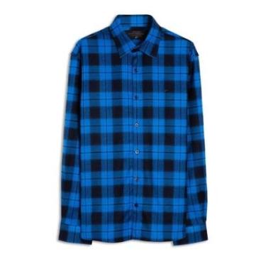 Imagem de Camisa Ellus Xadrez Window Plaid Classic Masculina Azul-Masculino
