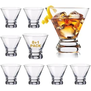 Imagem de Mfacoy Conjunto de 9 copos de Martini (compre 8, ganhe 1 grátis), copos de cristal para coquetel, 236 ml, copos de martini sem haste soprados à mão para bar, martini, cosmopolitan, Manhattan, Gimlet, Pisco Sour, Brandy