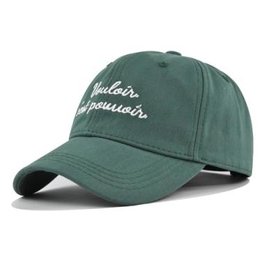 Imagem de TheChic Boné de beisebol bordado em V bordado personalizado boné masculino e feminino chapéu de sol, Ce562-2 Verde militar, Tamanho Único