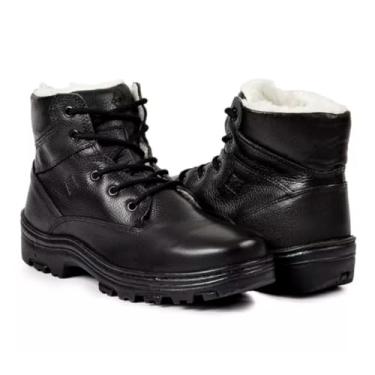 Imagem de Bota Masculina de Inverno em Couro Forrada com Lã Imperméavel - Hamburgo (Preto, BR, Adulto, Numérico, 46)