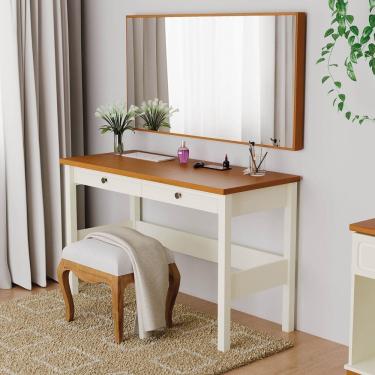 Imagem de Penteadeira com Espelho 120 Cm Ananda Cabecasa Madeiramadeira Off-white/Mel