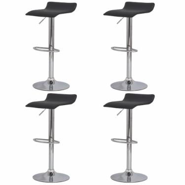 Imagem de Kit 04 Banqueta Alta Cozinha Bancada Restaurantes Área Gourmet Belo Horizonte Com Regulagem Giratória Pretas