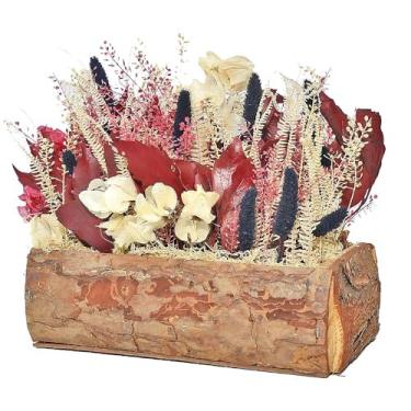 Imagem de Arranjo de Flores Secas para Mesa com Ramos e Folhas Rústicas, Decoração de Evento ou Presente em Estilo Campestre