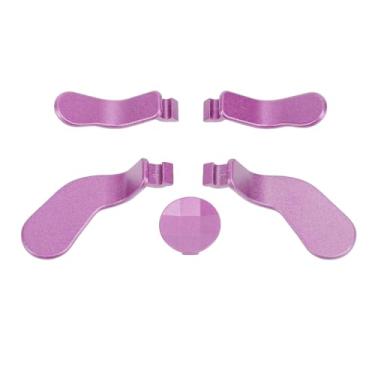 Imagem de Pá de Controle de Jogo e Almofada D, Almofadas D e Pás de Metal 4 Bastões de Polegar de Aço Inoxidável e 1 Substituição de Almofada de Direção para Series 2 (Violeta claro)