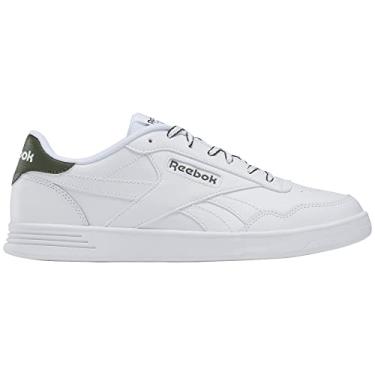 Imagem de Reebok Tênis adulto Court Advance unissex, Calçado branco/verde universitário/cinza puro 3, 13 Women/11.5 Men
