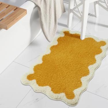 Imagem de Uphome Tapetes de banho para banheiro antiderrapantes, tapete de banho de microfibra absorvente macio lavável, tapetes de banheiro fofos modernos extramacios, tapete de banheiro pequeno para pia de