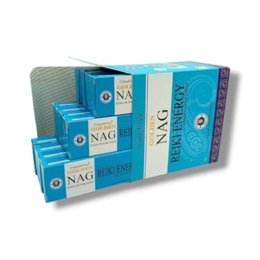 Imagem de Incenso Golden Nag Reiki Energy Dhoop Tibetano sem vareta Caixa Fechada