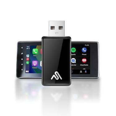 Imagem de AutoSky Adaptador Carplay sem fio e Android Auto - Transforme com fio para Carplay sem fio ou Android Auto - Plug & Play - Carros 2016 ou mais recentes - Acabamento de piano de design compacto -