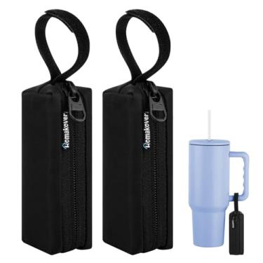 Imagem de Porta-chaves para garrafa de água, porta-chaves, bolsa de bálsamo, suporte 2 em 1, serve para copo Stanley Tumbler ou caneca (preto, 2)