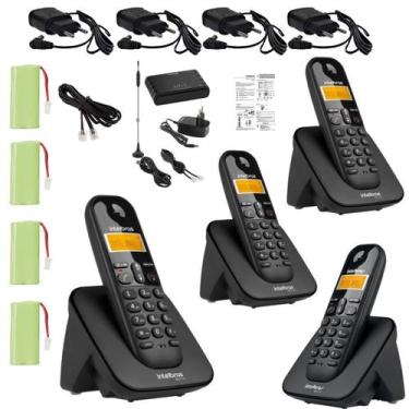 Imagem de Kit Telefone TS 3110 Intelbras 3 Ramal Bina interface Chip