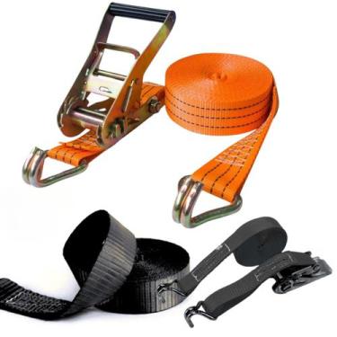 Imagem de Kit 2 Cinta Catraca Carga 3 Toneladas 50mm  10 Metros Amarração - NFDJ