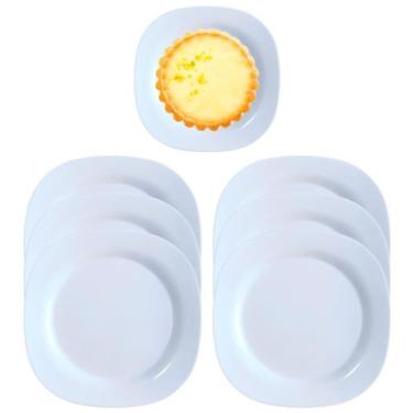 Imagem de Jogo 6 Pratos Quadrado Branco 28cm em Melamina Premium - Fratelli