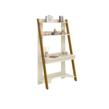 Imagem de Escrivaninha/ Estante Simba Infantil com Pés em Madeira Areia Fosco - 