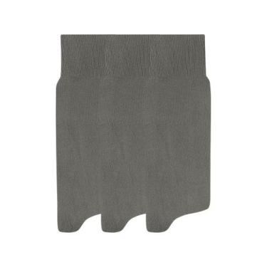 Imagem de Kit Com 3 Pares De Meias Social Mash Poliamida Longa Canelada, Cinza, 