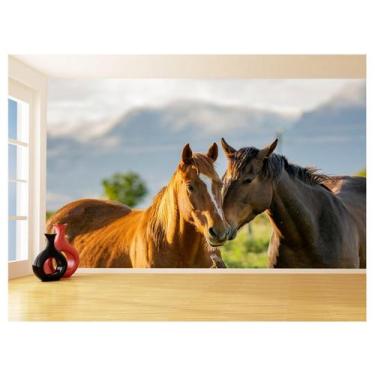Imagem de Papel De Parede Animais Casal Cavalos Fazenda 3,5M Anm305 - Você Decor
