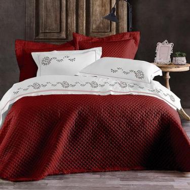 Imagem de Cobre Leito Queen Size 3 Peças Alanna - Casaborda Enxovais, Marsala