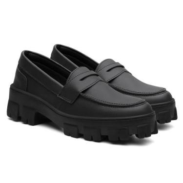 Imagem de Mocassim Feminino Tratorado Casual Preto - Rizzi Shoes, 35, Preto