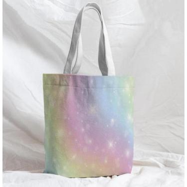 Imagem de Bolsa Sacola Artesanal de Tecido Tie Dye Candy Estrelas Brilhantes - F