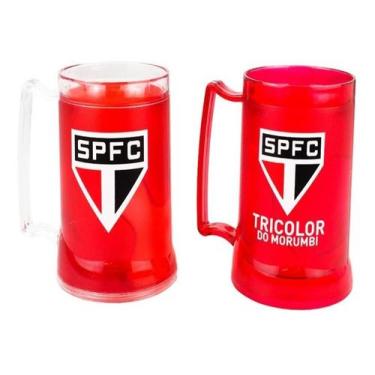 Imagem de Kit Com 2 Canecas Gel Isolante Térmico 400ml São Paulo - Mileno