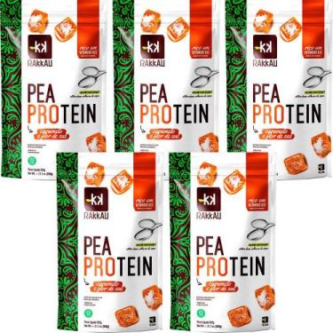 Imagem de Kit 5 Pea Protein Caramelo e Flor de Sal Rakkau 600g Vegano