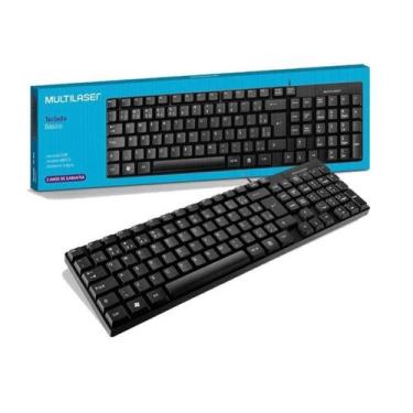 Imagem de Teclado Básico PC Notebook Resistente à água ABNT2 Multilaser, Preto