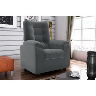 Imagem de Poltrona Reclinável MX61 Onix Veludo Cinza E425 - Matrix - LM DECOR