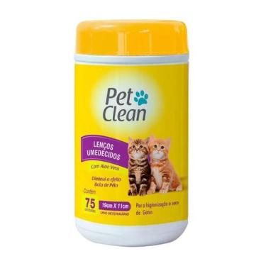 Imagem de Lenço Umedecido 75 Unid Pet Clean Cachorro Gato Cães Pet, Gatos